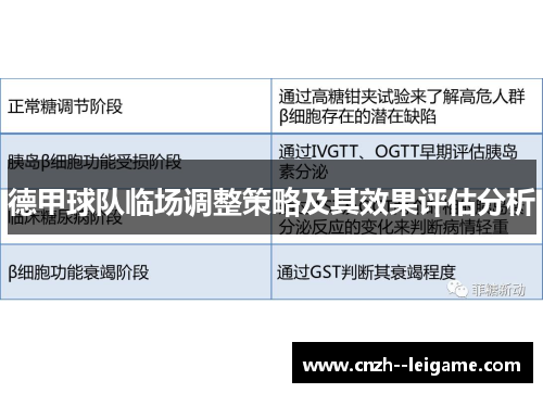 德甲球队临场调整策略及其效果评估分析 德甲球队临场调整策略及其效果评估分析